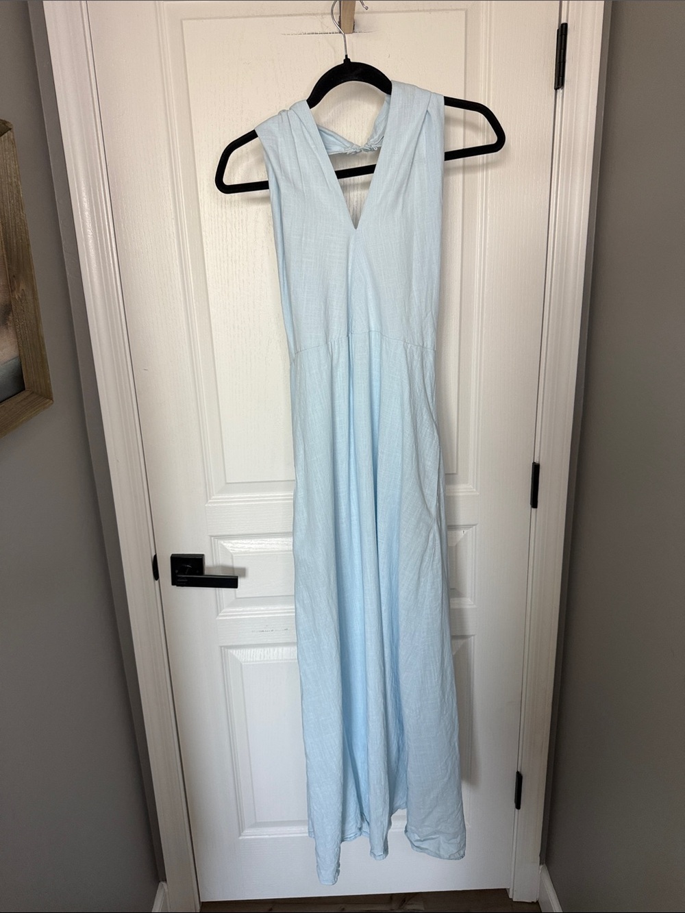Petal & Pup 100% Cotton Light Blue V-Neck Sleeveless Maxi Dress